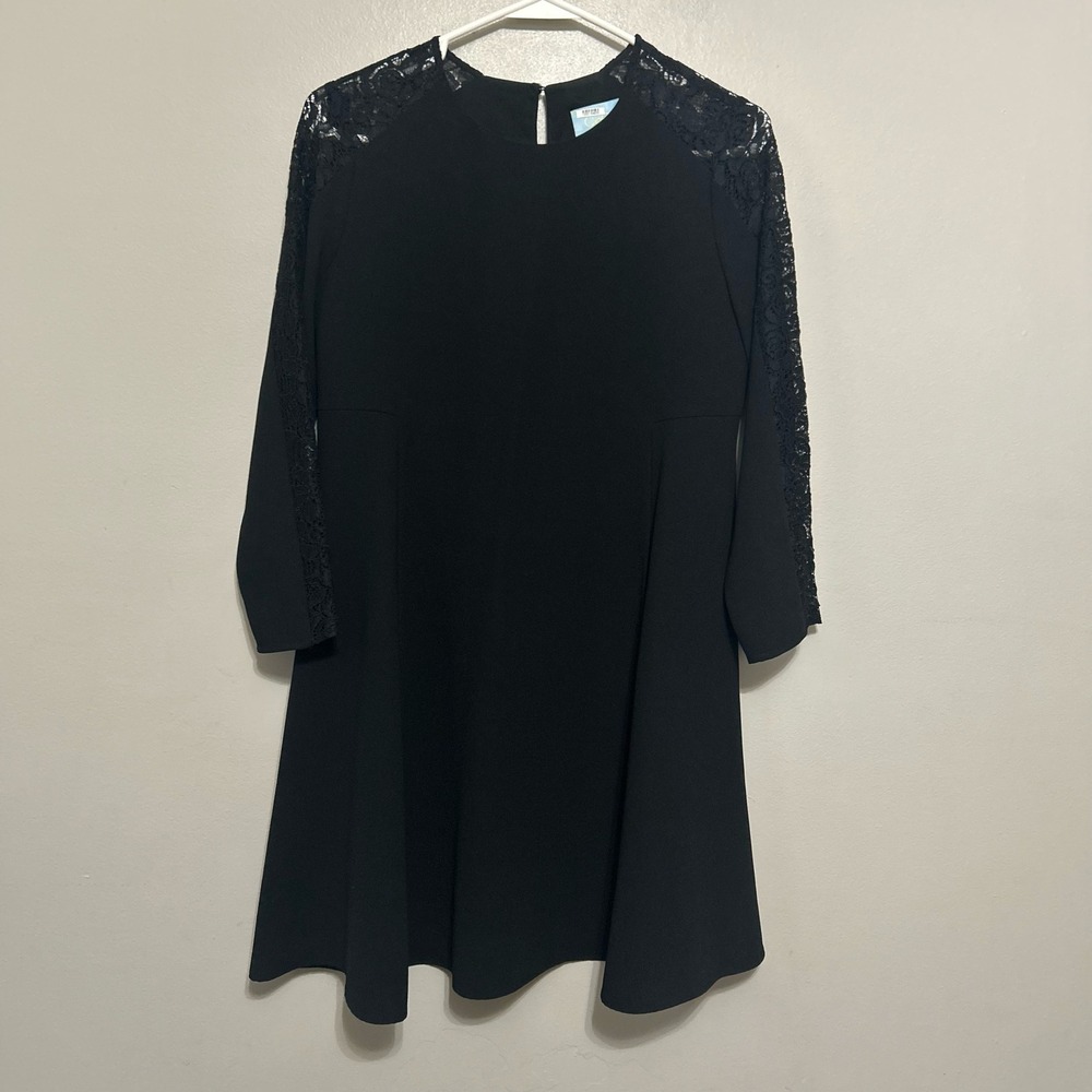 CeCe A-Line Dress 4P Black Lace Shoulder Long Sleeve Cocktail Party LBD Romantic